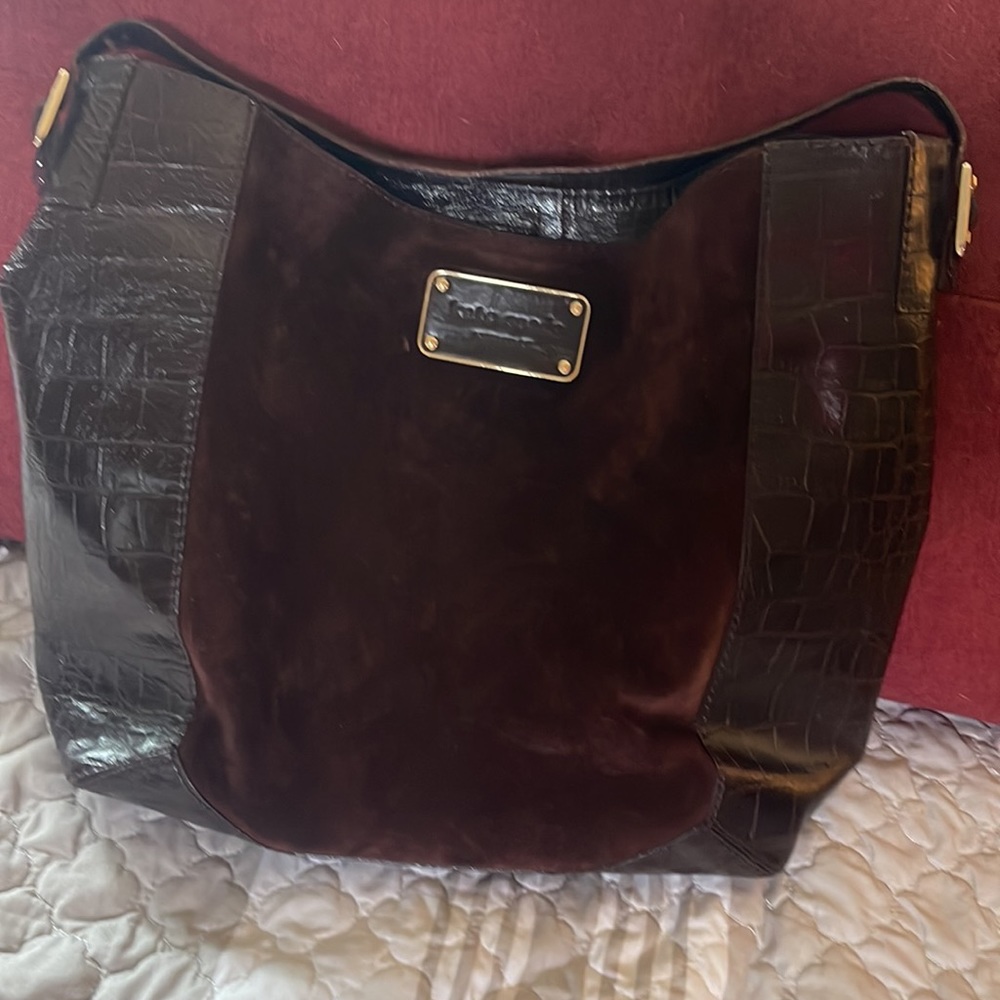 Kate Spade authentic womens brown suede purse all leather!